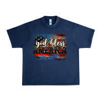 Navy God bless America  4th of July Urban Heavy Tee - CowGirlArtShop