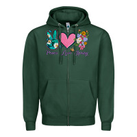 Sports Green peace love springwith flowers and butterfly Zipper Hoodie - Artiststas
