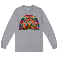 Heather Grey Mexico rainbow Long Sleeve Tee - FaDigitalArtStudio