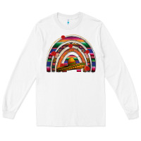White Mexico rainbow Long Sleeve Tee - FaDigitalArtStudio
