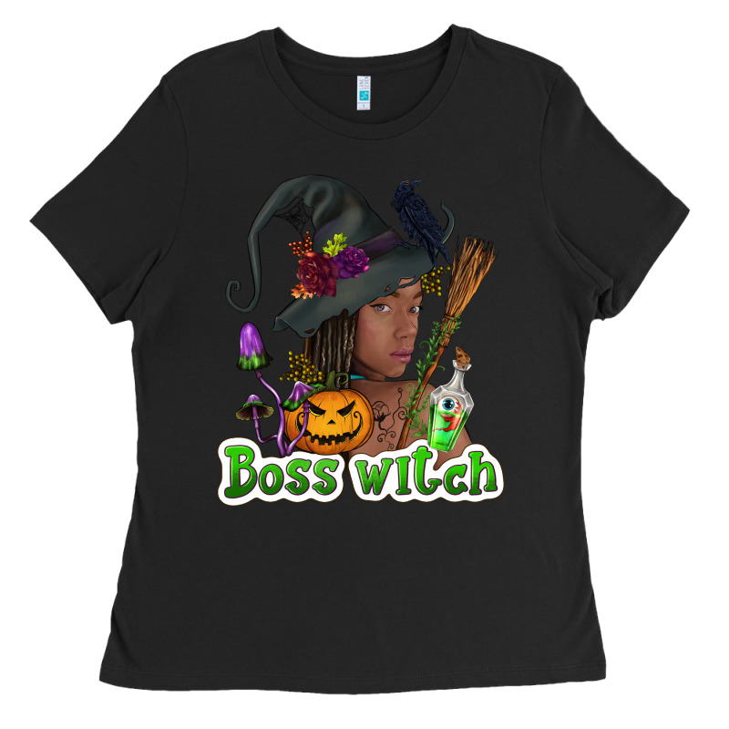 Boss Witch Afro Ladies Tee by NancyCooperArtShop | Teevron