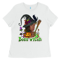 White Boss witch afro Ladies Tee - NancyCooperArtShop