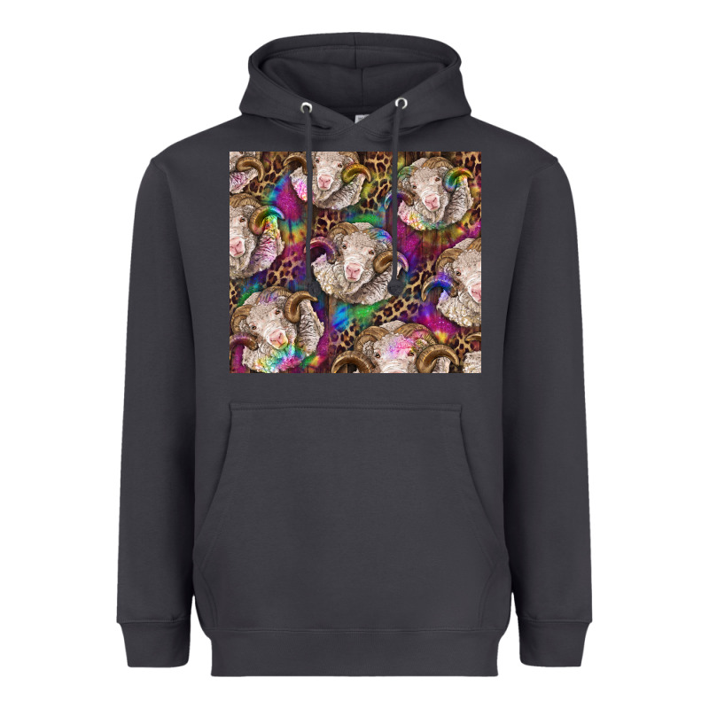 Merino Ram Tie Dye Tumbler Heavyweight Hoodie by BarkalooDesign | Teevron