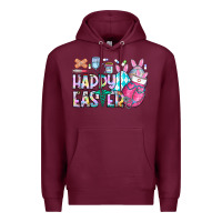 Burgundy happy easter nurse Premium Hoodie - CowhideDigitalArt