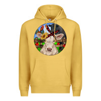 Antique Gold Christmas Charolais Calf Black Angus Bull And Roos Premium Hoodie - RanaPortraitStore