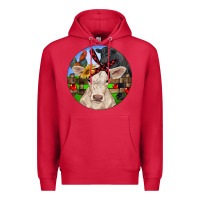 Cardinal Christmas Charolais Calf Black Angus Bull And Roos Premium Hoodie - RanaPortraitStore