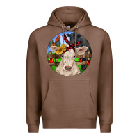 Chestnut Christmas Charolais Calf Black Angus Bull And Roos Premium Hoodie - RanaPortraitStore