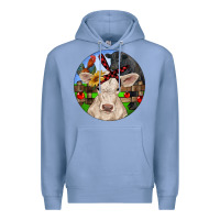 Colony Blue Christmas Charolais Calf Black Angus Bull And Roos Premium Hoodie - RanaPortraitStore