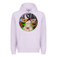 Lilac Christmas Charolais Calf Black Angus Bull And Roos Premium Hoodie - RanaPortraitStore