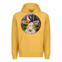 Mustard Christmas Charolais Calf Black Angus Bull And Roos Premium Hoodie - RanaPortraitStore