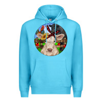 Ocean Blue Christmas Charolais Calf Black Angus Bull And Roos Premium Hoodie - RanaPortraitStore