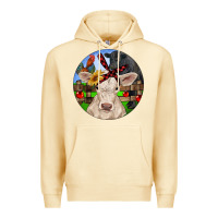 Pina Colada Christmas Charolais Calf Black Angus Bull And Roos Premium Hoodie - RanaPortraitStore