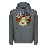 Rock Christmas Charolais Calf Black Angus Bull And Roos Premium Hoodie - RanaPortraitStore