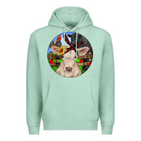 Seafoam Christmas Charolais Calf Black Angus Bull And Roos Premium Hoodie - RanaPortraitStore