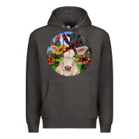 Smoke Christmas Charolais Calf Black Angus Bull And Roos Premium Hoodie - RanaPortraitStore