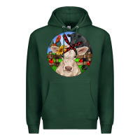 Sports Green Christmas Charolais Calf Black Angus Bull And Roos Premium Hoodie - RanaPortraitStore