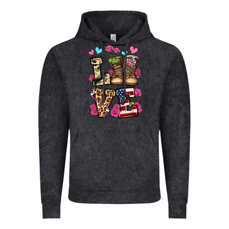 Love Valentine's Day Army Boots Olivia Vintage Hoodie by OliviaCreatesArt | Teevron