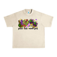 Sandshell Peace Love Mardi Gras Urban Heavy Tee - HowdyJamesFarm