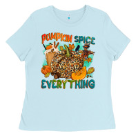 Baby Blue Pumpkin spice everything Ladies Tee - NancyCooperArtShop