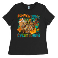 Black Pumpkin spice everything Ladies Tee - NancyCooperArtShop