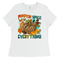 White Pumpkin spice everything Ladies Tee - NancyCooperArtShop
