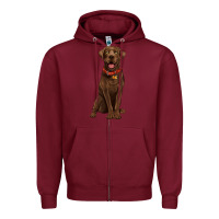 Burgundy chocolate lab labrador retriever Zipper Hoodie - Artiststas