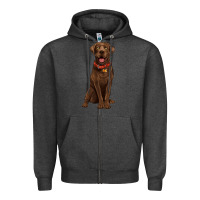 Charcoal Heather chocolate lab labrador retriever Zipper Hoodie - Artiststas