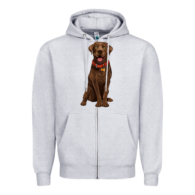 Chocolate Lab Labrador Retriever Zipper Hoodie by Artiststas | Teevron