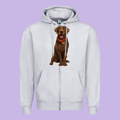Chocolate Lab Labrador Retriever Zipper Hoodie Designed By Artiststas