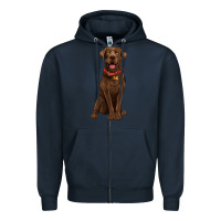 Navy chocolate lab labrador retriever Zipper Hoodie - Artiststas