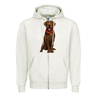 Oatmeal Heather chocolate lab labrador retriever Zipper Hoodie - Artiststas