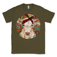 Army Green Christmas Charolais Calf Baby Cow Classic Tee - RanaPortraitStore