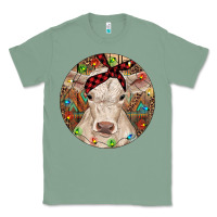 Sage Christmas Charolais Calf Baby Cow Classic Tee - RanaPortraitStore