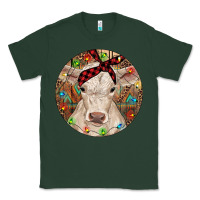 Sports Green Christmas Charolais Calf Baby Cow Classic Tee - RanaPortraitStore