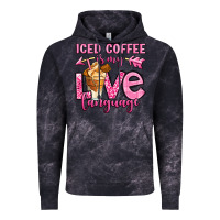 Cloud Black iced coffee is my love language Vintage Hoodie - OliviaCreatesArt