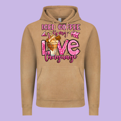 Iced Coffee Is My Love Language Vintage Hoodie Designed By Oliviacreatesart