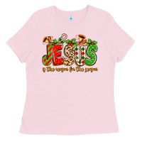 Bubblegum Pink jesus is the reason for the season Ladies Tee - texasbilliewilder
