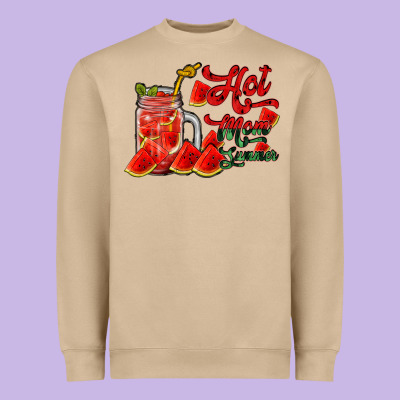 Hot Mom Summer Watermelon Heavyweight Sweatshirt Designed By Racoondesign