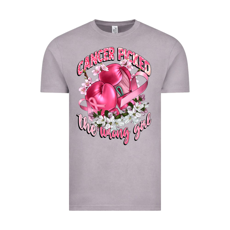 Cancer Picked The Wrong Girl Vintage Tee by CowGirlArtShop | Teevron