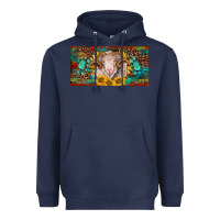 Navy merino ram license plate Heavyweight Hoodie - BarkalooDesign