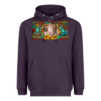 Plum merino ram license plate Heavyweight Hoodie - BarkalooDesign