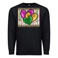 Black mardi gras heart Premium Sweatshirt - BarkalooDesign
