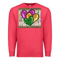 Cardinal mardi gras heart Premium Sweatshirt - BarkalooDesign