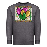 Charcoal Heather mardi gras heart Premium Sweatshirt - BarkalooDesign