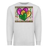 Dove Grey mardi gras heart Premium Sweatshirt - BarkalooDesign
