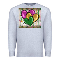 Heather Grey mardi gras heart Premium Sweatshirt - BarkalooDesign