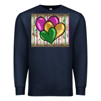 Navy mardi gras heart Premium Sweatshirt - BarkalooDesign