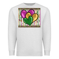 Oatmeal Heather mardi gras heart Premium Sweatshirt - BarkalooDesign