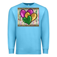 Ocean Blue mardi gras heart Premium Sweatshirt - BarkalooDesign