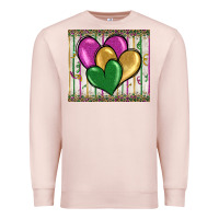 Pale Pink mardi gras heart Premium Sweatshirt - BarkalooDesign